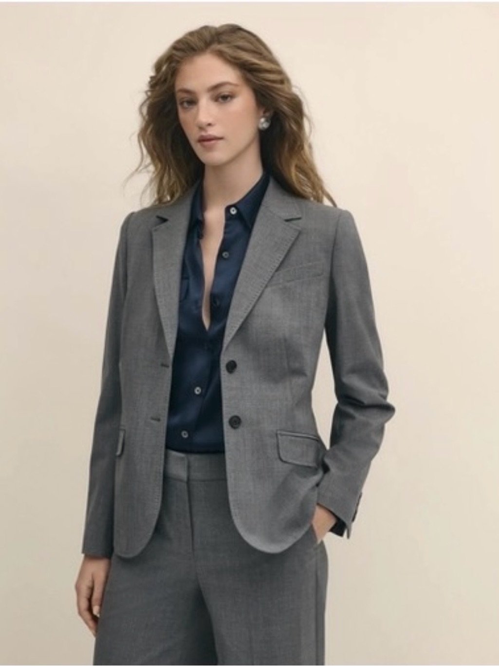 Brooks Brothers Dark Grey Stretch Wool Suit Jacket & Crop Pants, Size 12